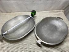 2 Vintage 10" x 13”Oval Guardian Service Ware Aluminum Serving  Tray Platters