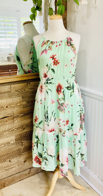 slim fit dress slacks Off-White Flower Richelieu Euroflax Premium Linen Midi Dress  FARM Rio