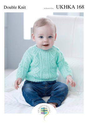 UKHKA 168 Baby Doppelstrickmuster Zopfmuster Pullover Pulli & Strickjacken