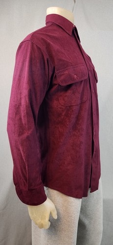 Knightsbridge Long Sleeve Button Shirt Top SMALL Solid Burgundy Red Collared - Picture 3 of 6