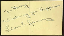 Leon E. Lanney d1980 signed autograph auto 3x5 Cut Actor and Radio Personality