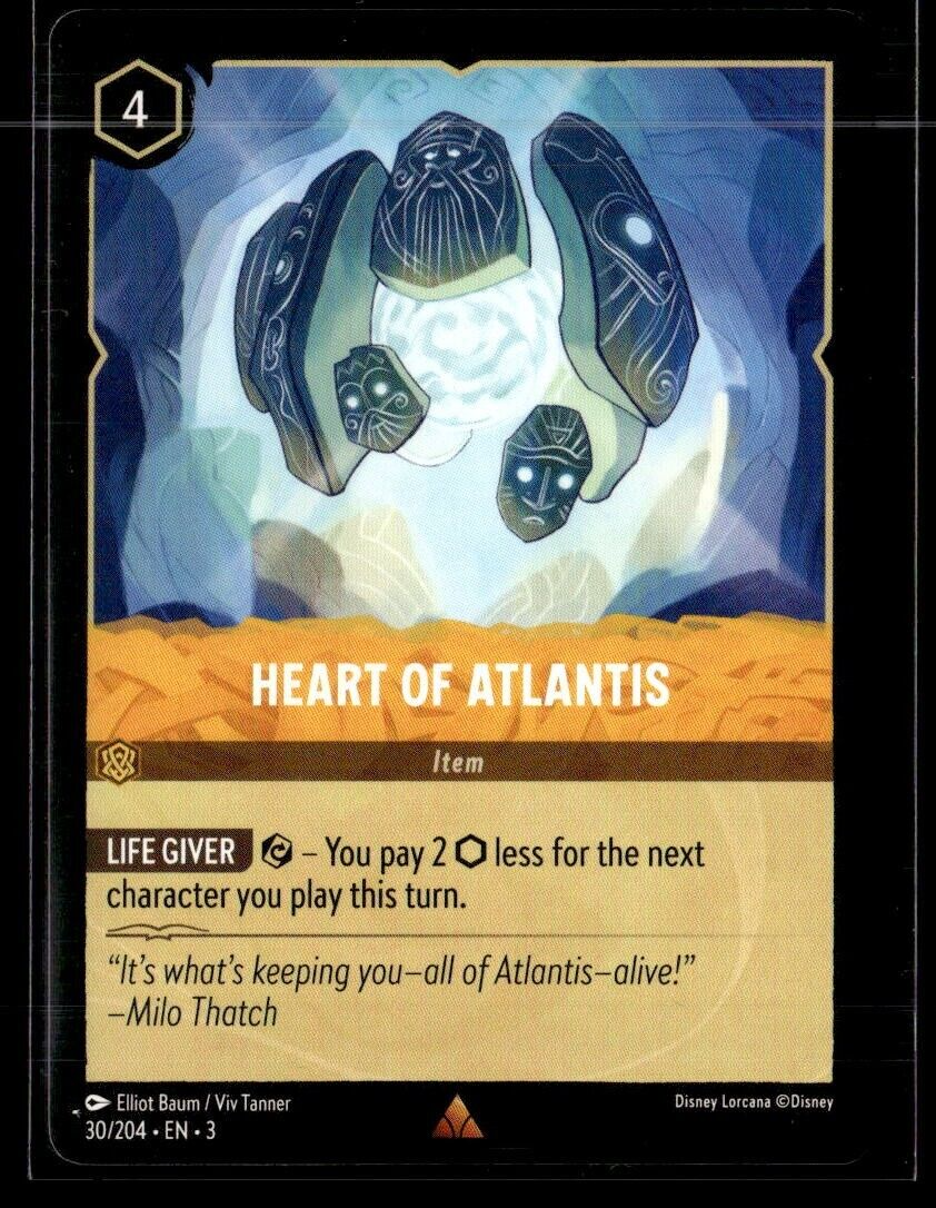 lorcana atlantis cards Disney Lorcana Into the Inklands Heart of Atlantis Non Foil 30/204