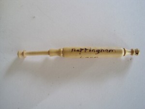 Lacemaking Bobbin Wood Nottingham Souvenir 1984 3.5"