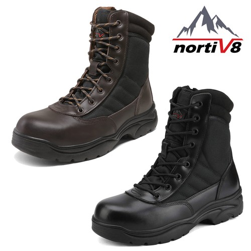 Microprocesador Maravilloso Camión golpeado NORTIV 8 Para hombres Puntera de Acero Botas de Trabajo Antideslizantes  Militares Tácticas Combate | eBay