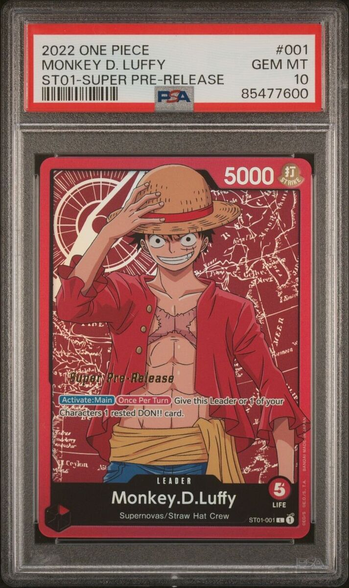 One Piece TCG MonkeyD.Luffy ST01-001 Leader Super Pre One Piece TCG MonkeyD.Luffy ST01-001 Leader Super Pre