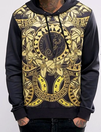 Felpa con cappuccio Versace Jeans nera stampa M nuova top originale