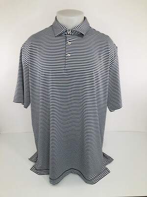 BACARDI RUM / PETER MILLAR Striped XL Golf Polo Shirt - EXCELLENT