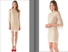 Alice + Olivia Laia Bell Sleeve Sequin Geometric Pattern Silk Stripe Dress $600+