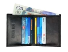 Mans Black Slim Wallet RFID SAFE Contactless Card Blocking 100% Real Leather