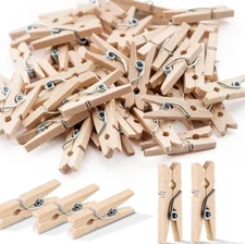 Cabilock Handmade Natural Wood Photo Clips Mini Clothes Pins 10pcs/Bag for Craft