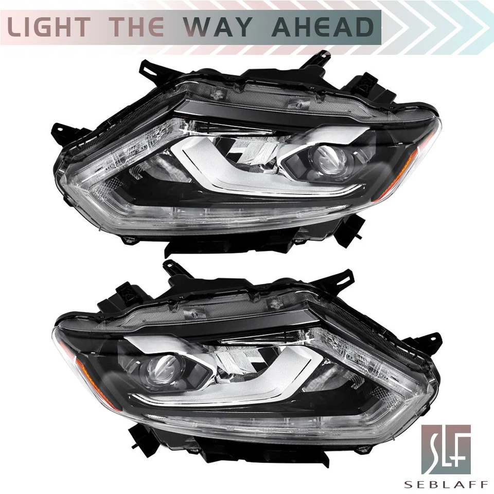 Faros LED de alta configuración cromados izquierda+derecha para Nissan Rogue 2014-2016 Foto 4 de 4