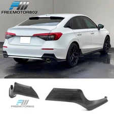 Fit 22-24 Honda Civic MD Matte Black PP Rear Bumper Lip Apron Splitter 2PCS