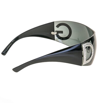 DOLCE & GABBANA Reedition 2298 Black DG Crystal Logo Shield DOLCE & GABBANA Reedition 2298 Black DG Crystal Logo Shield