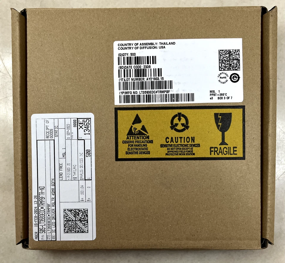 500 Pcs LT3593 EDC#TRMPBF - LED Lighting Driver ICs 1MHz White LED Driver - Image 4 of 4