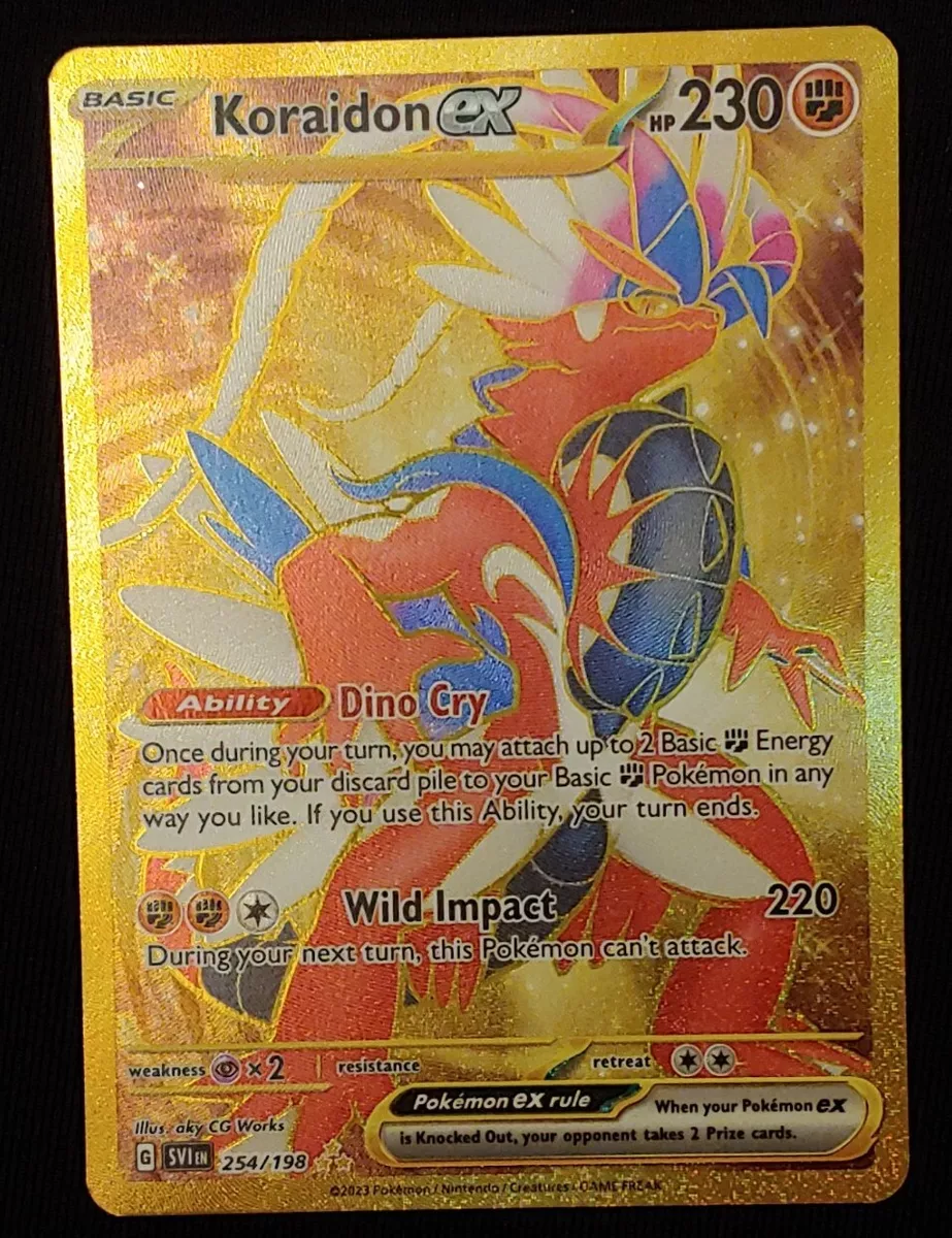 Carta Pokémon Koraidon Ex Dourado Escarlate E Violeta