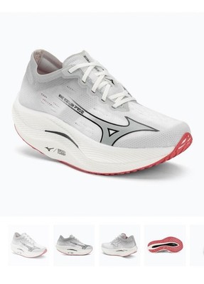 Mizuno Wave Rebellion Pro 2 Laufschuhe Farbe: Weiß/Harbor Mist/Cayenne Größe: 39