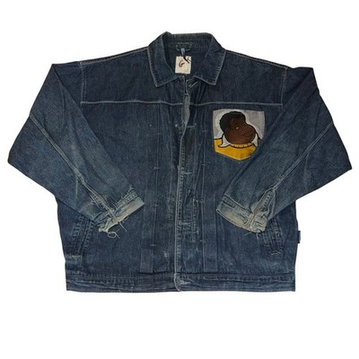 Fubu Platinum Men's Jean Jacket Size 3XL Fat Albert Embroidered Denim READ