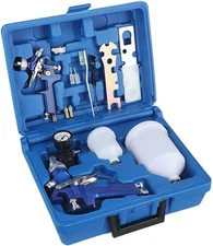 HVLP Gravity Feed Paint Sprayer Kit 0.8 & 1.4mm Nozzles Auto Paint Tool