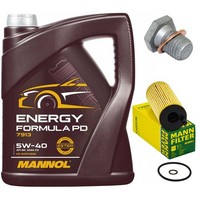 MotoröL Filter Set Mannol 5W-40 5 Liter + Schraube FüR BMW 1Er 120D F20 163 PS
