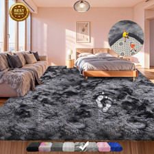 Large Shag Area Rugs 8X10, Tie-Dyed Plush Fuzzy Shaggy Rug for Living Room, Ultr