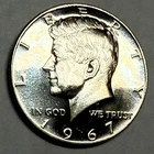 1967 SMS BU (Special Mint Set) 40% silver Kennedy half. Exact coin shown. #12
