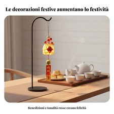Decorazione sospesa Capodanno in bambù intrecciato