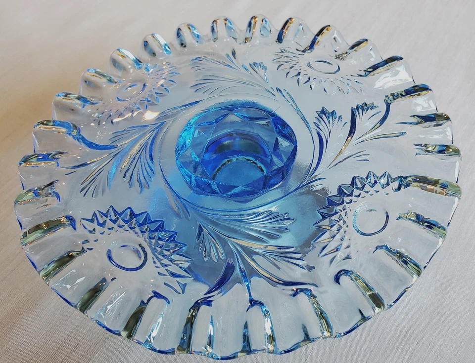 Синяя подставка для мини-торта Fenton с хобстаром и пером (маленькая) - Изображение 3 из 4