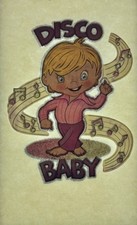 Original Vintage Disco Baby Glitter Iron On Transfer