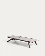 Kave Home Stackable Capraia Sun Lounger in Brown Aluminium with Light Brown Text