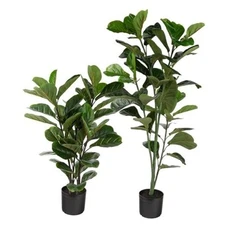 Naturae Decor 2 Units Fiddle Leaf Tree - Lifelike Artificial Indoor 35 & 47 1