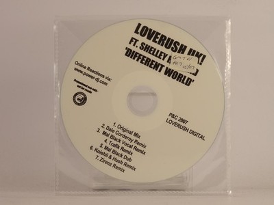 LOVERUSH UK! FT SHELLEY HARLAND DIFFERENT WORLD (F28) 7 Track Promo CD Single in