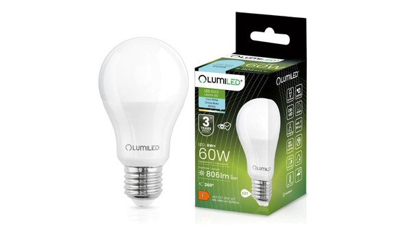 5904422764876 ŻAróWka LED E27 A60 8W = 60W 806Lm 6500K Zimna 260 Lumiled Lumiled-image