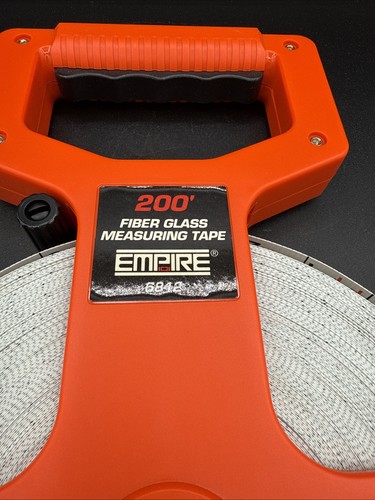Empire 200 foot Fiberglass 1/2 Tape Measure No. 6812 New NOS Orange - Picture 5 of 9