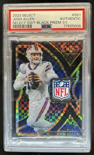 2023 Select Josh Allen Black Prizm NFL Shield Patch #1/1 PSA Authentic
