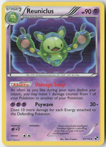 Reuniclus 57/114 Holo Rare Black & White Pokemon Lightly Played