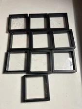 10 pc 3.5”Jewelry Gemstone Coin 3D Display Case Frame Floating Box Albums