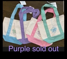 (Set of 3) Trader Joe’s Mini Canvas Tote Bags – Pink, Blue & Mint Green