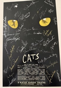 Cats ORIGINAL BROADWAY CAST signed Poster Window Card Buckley Page 1983 Musical