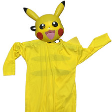 Pokemon PIKACHU Halloween CostumeChild's Size S/P 4-6 Jumpsuit With Tail Mask