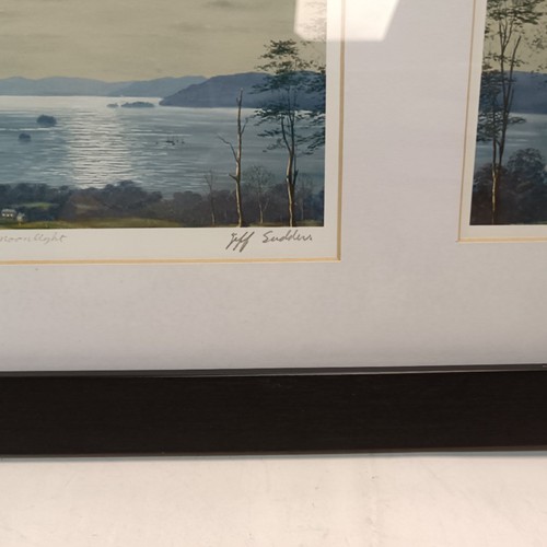 Jeff Sudders Windermere In The Moonlight Lake District Triptych Print Signed - Picture 10 of 23