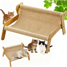 2-in-1 Cats Scratch Pad Cat Sisal Chair Hammock Kitten Scratcher Bed Lounger