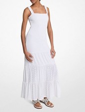NWT Michael Kors Smocked Tiered Maxi Dress Sz M $195!