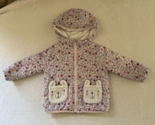 Penelope Mack Toddler Girl Puffer Jacket Floral Lightweight Bear Pockets 2T