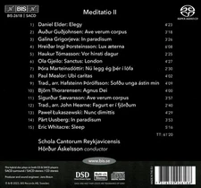 SCHOLA CANTORUM / HÖRÐUR ÁSKELSSON MEDITATIO II: MUSIC FOR MIXED CHOIR NEW SUPER