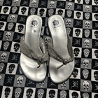 Y2K Vintage Yellow Box Silver Metallic Ablaze Sandals — photo 1