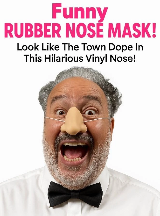 1 Funny BIG RUBBER NOSE Mask SCHNOZ Costume Cartoon Clown Gag Man Joke - Image 2 of 4