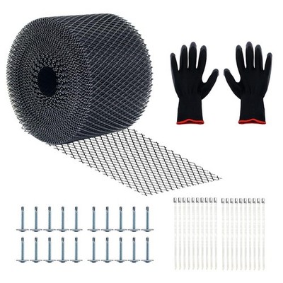 Gutter Guard 5 inchx100 Feet Roll with Fixed Cable and Self-Tapping Screws,Le...