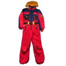 Vintage Obermeyer Sport Adventure Snow Bib Coveralls Boys Youth Size 6 24x20 Red