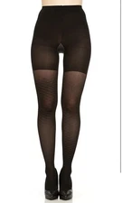 Spanx Womens Tight End Tights Patterned Body Shaping Diamond Foil Black Sz B