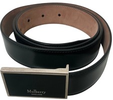 Mulberry Leather Belt Black Silver Buckle Designer Accessory Smart Classic